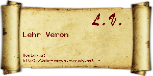 Lehr Veron névjegykártya
